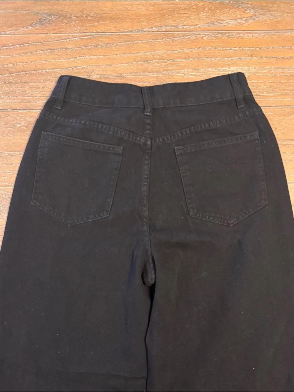 SHEIN Black Wide-Leg Chinos with Frayed Hem